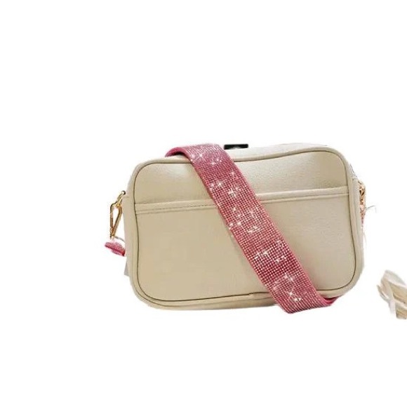 BRAND NEW WITH TAGS Pink Rhinestone Adjustable Crossbody Strap - Picture 2 of 2